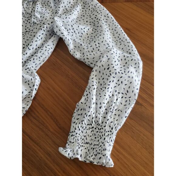 Anthropologie Hutch Ruffle Double V Neckline Smocked Sleeve Medium - Picture 10 of 11